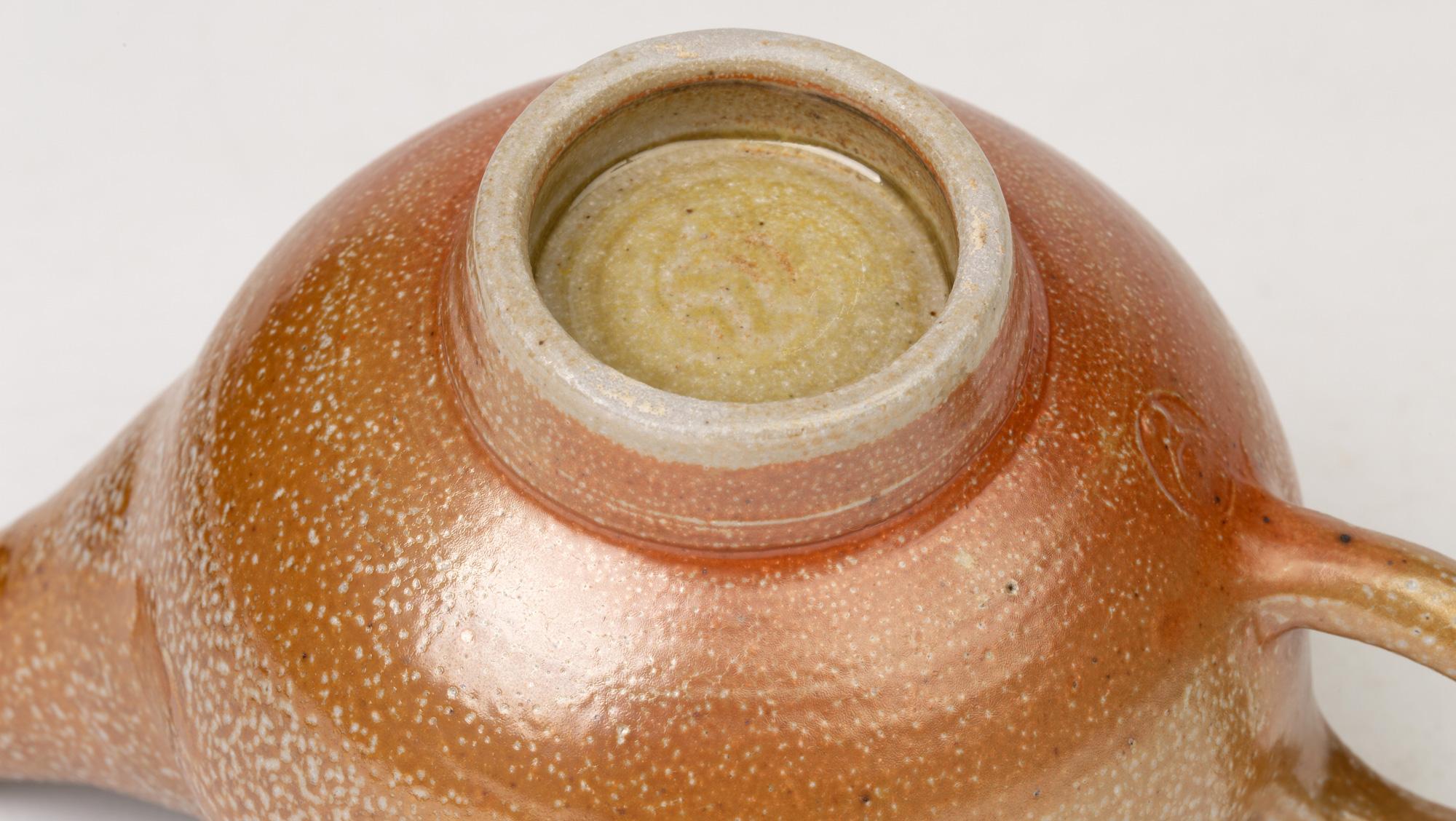 Sheila Casson Chestnut Salt Glazed Studio Pottery Jug For Sale 2