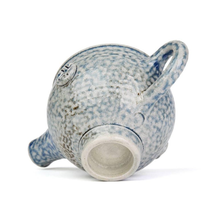 Sheila Casson Studio Pottery Blue Salt Glazed Jug, 20th Century For