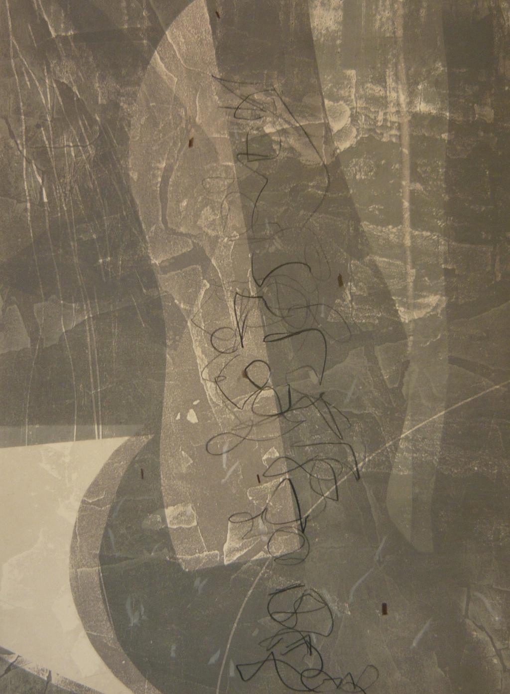 Abstract Print di Sheila Crider - BRRHP 54, Monoprint contemporaneo a toni neutri originale e firmato