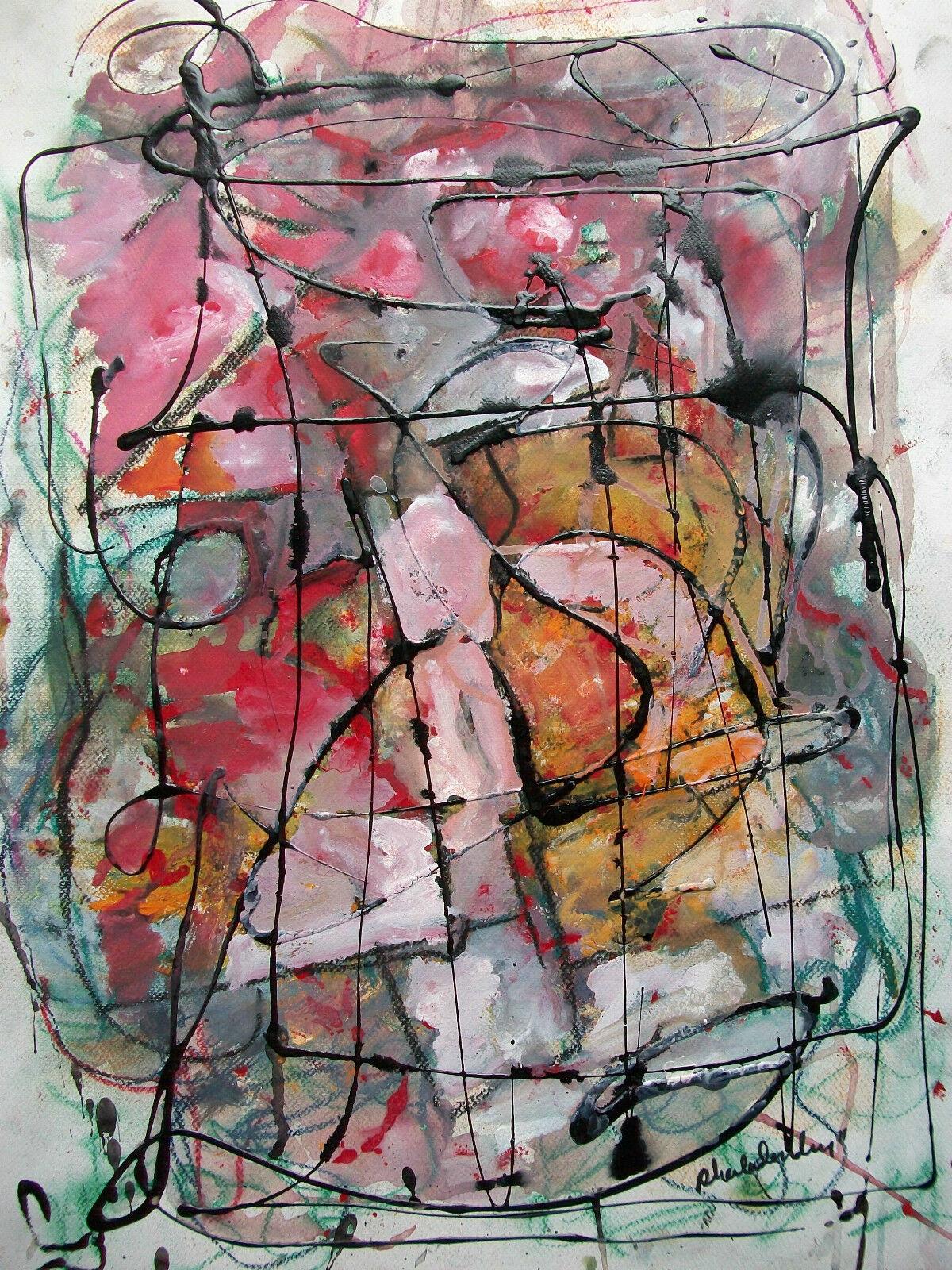 Sheila Denaburg - Contemporary Expressionist style double sided mixed media painting on paper - extraordinary quality and composition - untitled - unframed - signed - Canada - circa 2011.

Excellent condition - no loss - no damage - no restoration