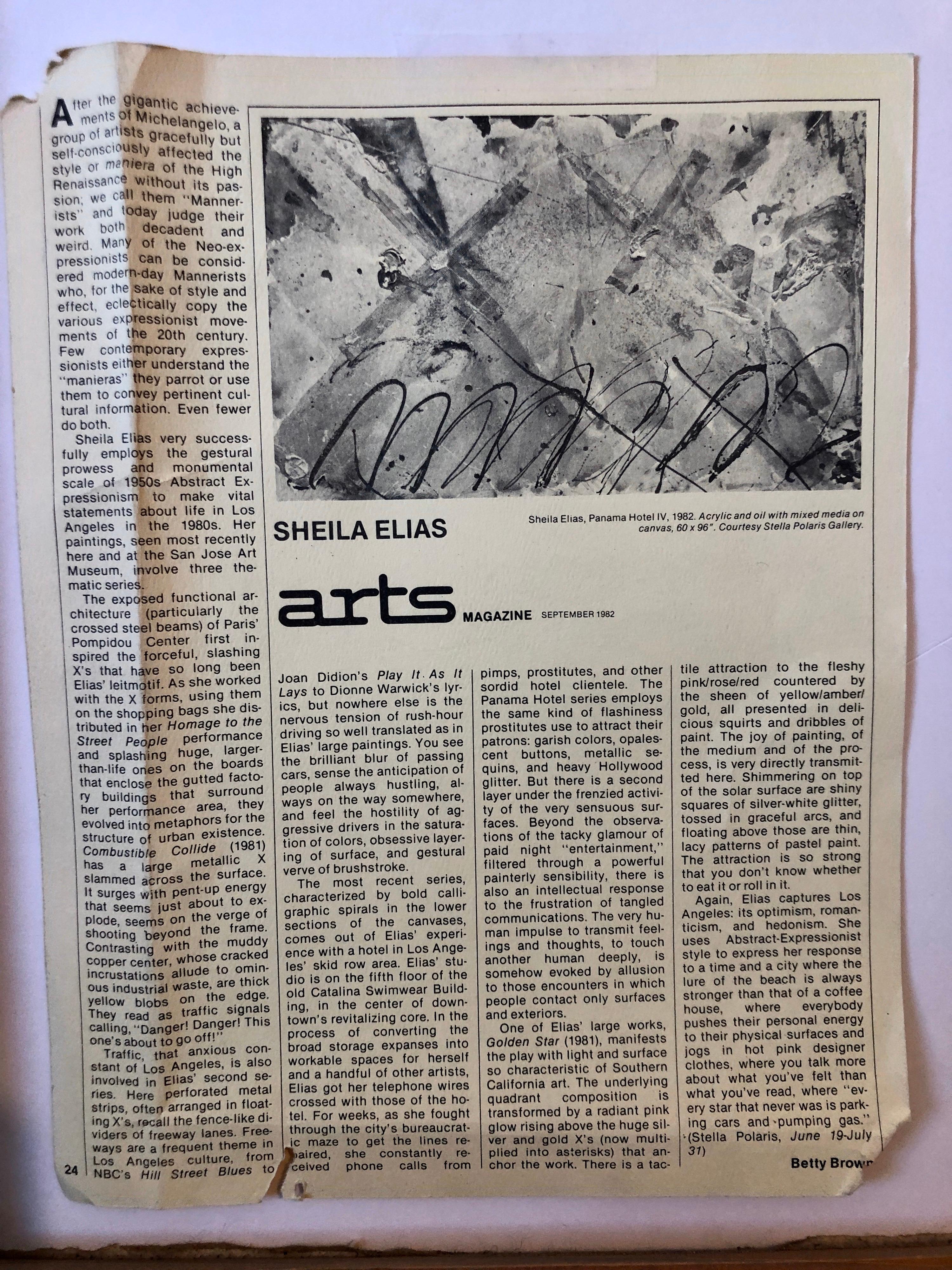 Pintura de técnica mixta de los años 80 Purpurina Arte pop feminista Artista de Miami Sheila Elias en venta 10