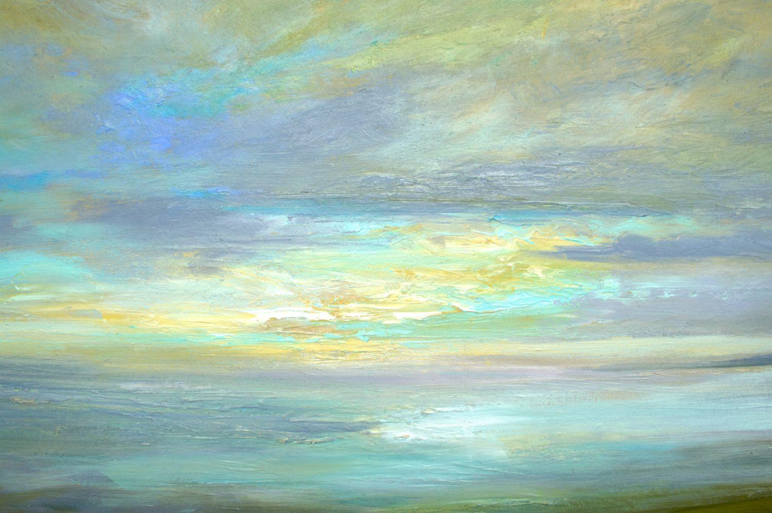 Cielo costero 5, Pintura, Óleo sobre panel de madera - Painting Contemporáneo de Sheila Finch