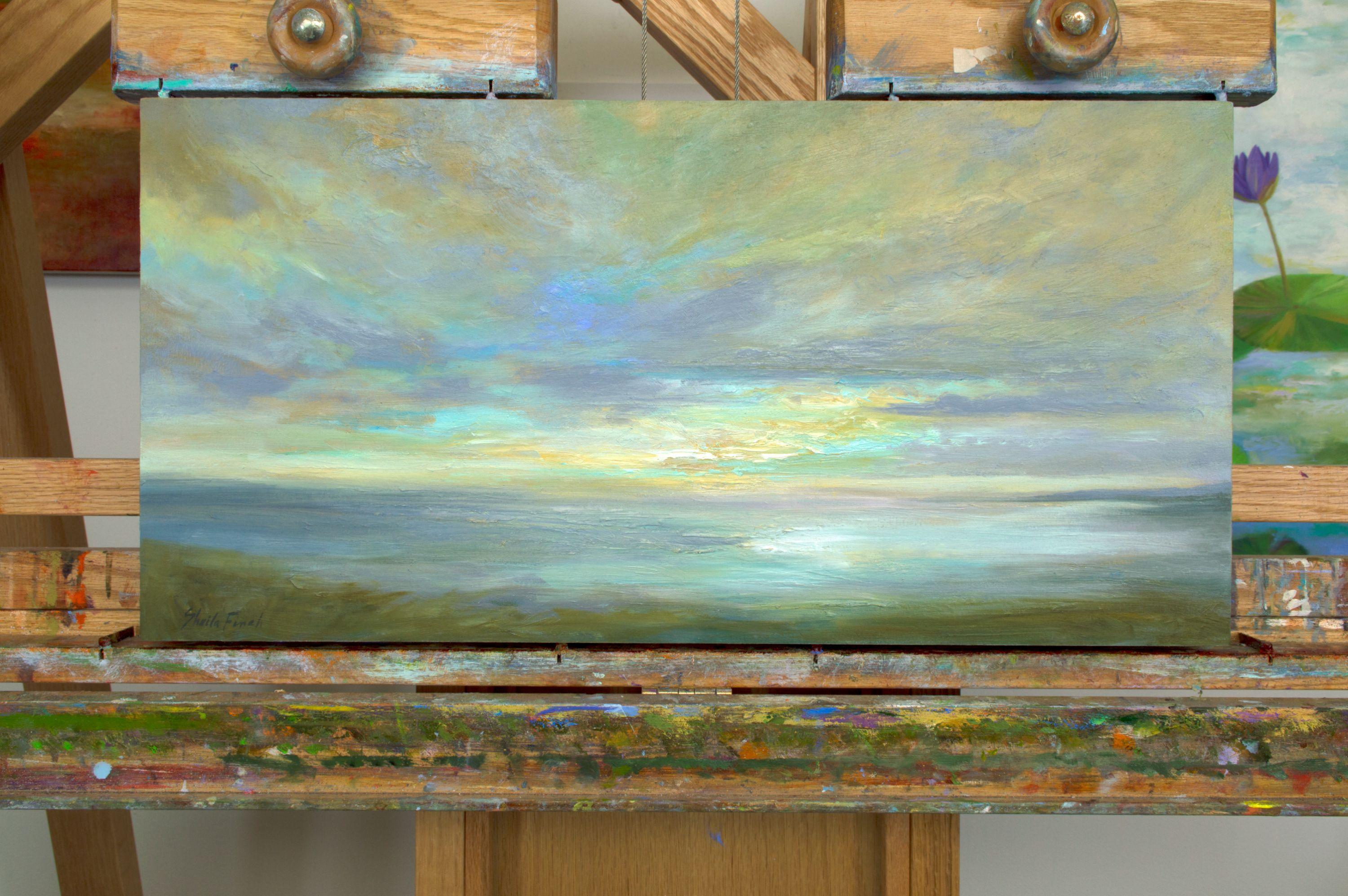 Cielo costero 5, Pintura, Óleo sobre panel de madera en venta 1