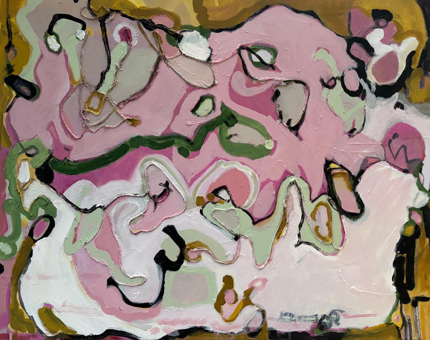 Seamstressed Heroines, Abstract Painting - Mixed Media Art by Sheila Grabarsky