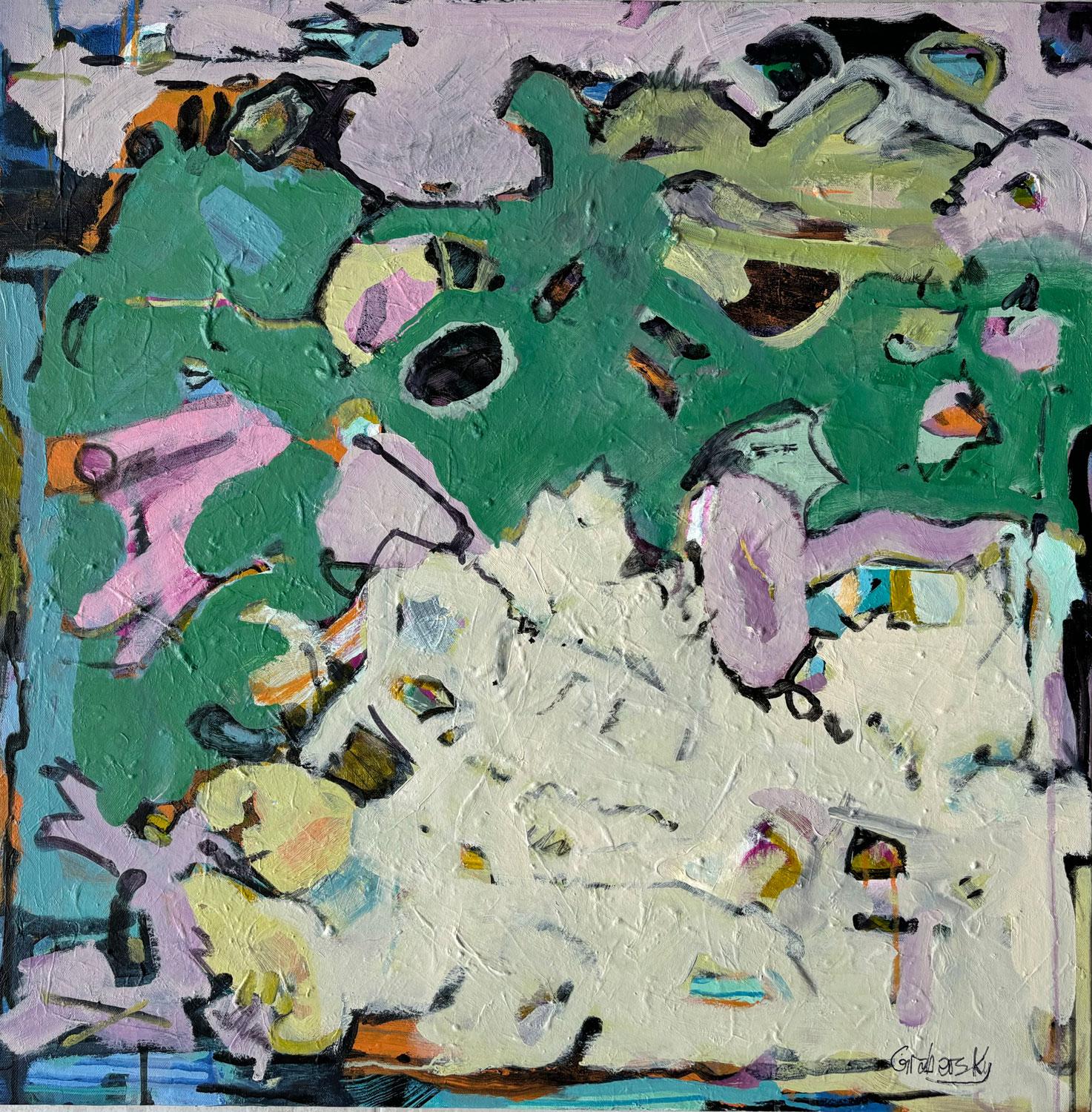<p>Artist Comments<br />Artist Sheila Grabarsky draws inspiration from the music she listens to while working. This piece, inspired by Rachmaninov, features abstract, slightly textured shapes that evoke a sense of playful energy. The layers of