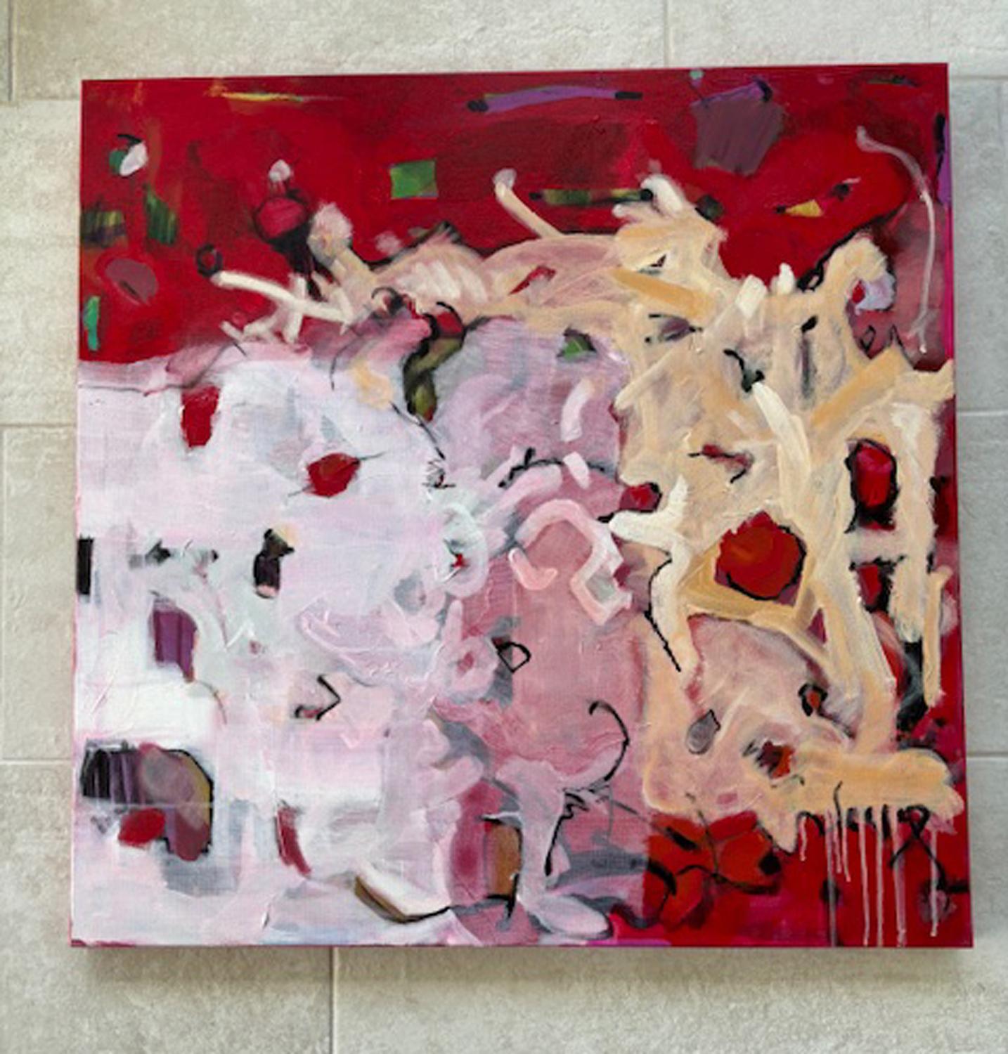 Old Rebel Reeling, Abstrakte Malerei (Braun), Abstract Painting, von Sheila Grabarsky