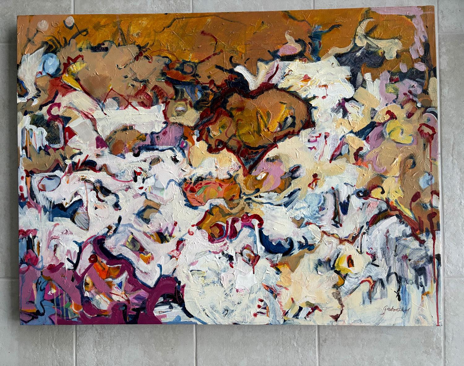 Cuore aperto, Pittura astratta - Painting di Sheila Grabarsky