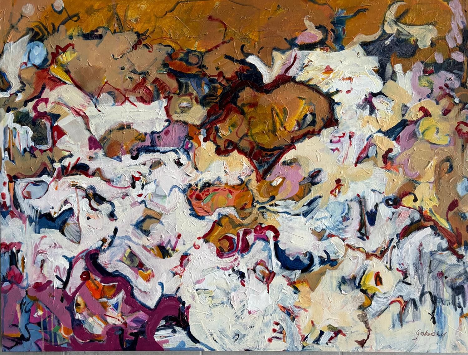 Abstract Painting di Sheila Grabarsky - Cuore aperto, Pittura astratta