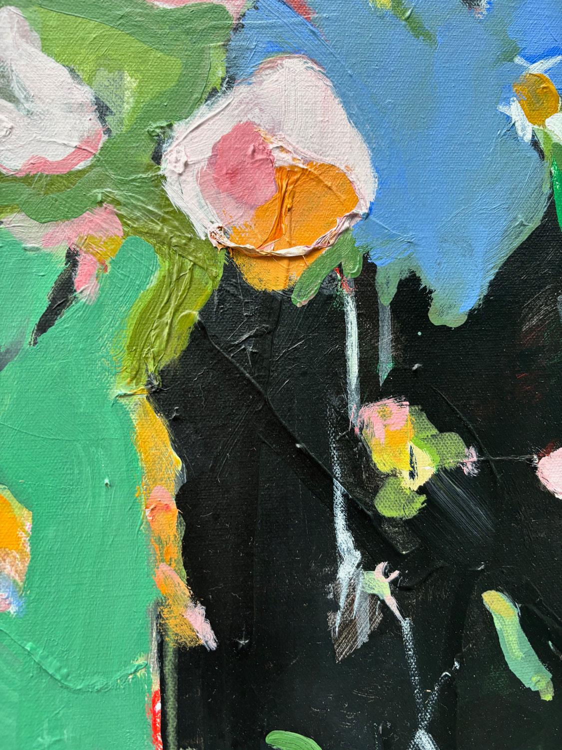 Stella del giardino, Pittura astratta - Abstract Painting Nero di Sheila Grabarsky