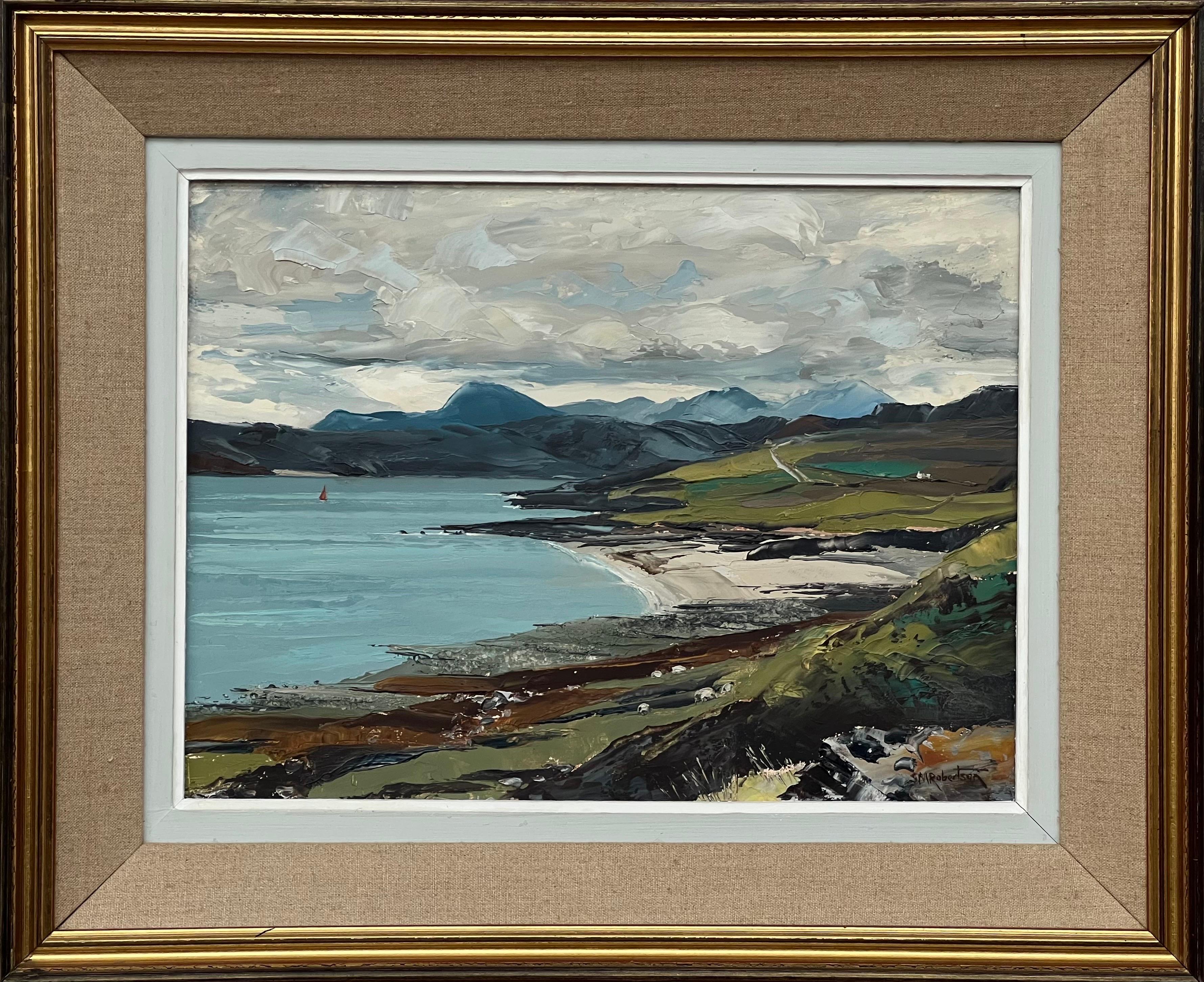 Scottish Highland Seascape Shoreline Impasto Painting by Royal Society Artist