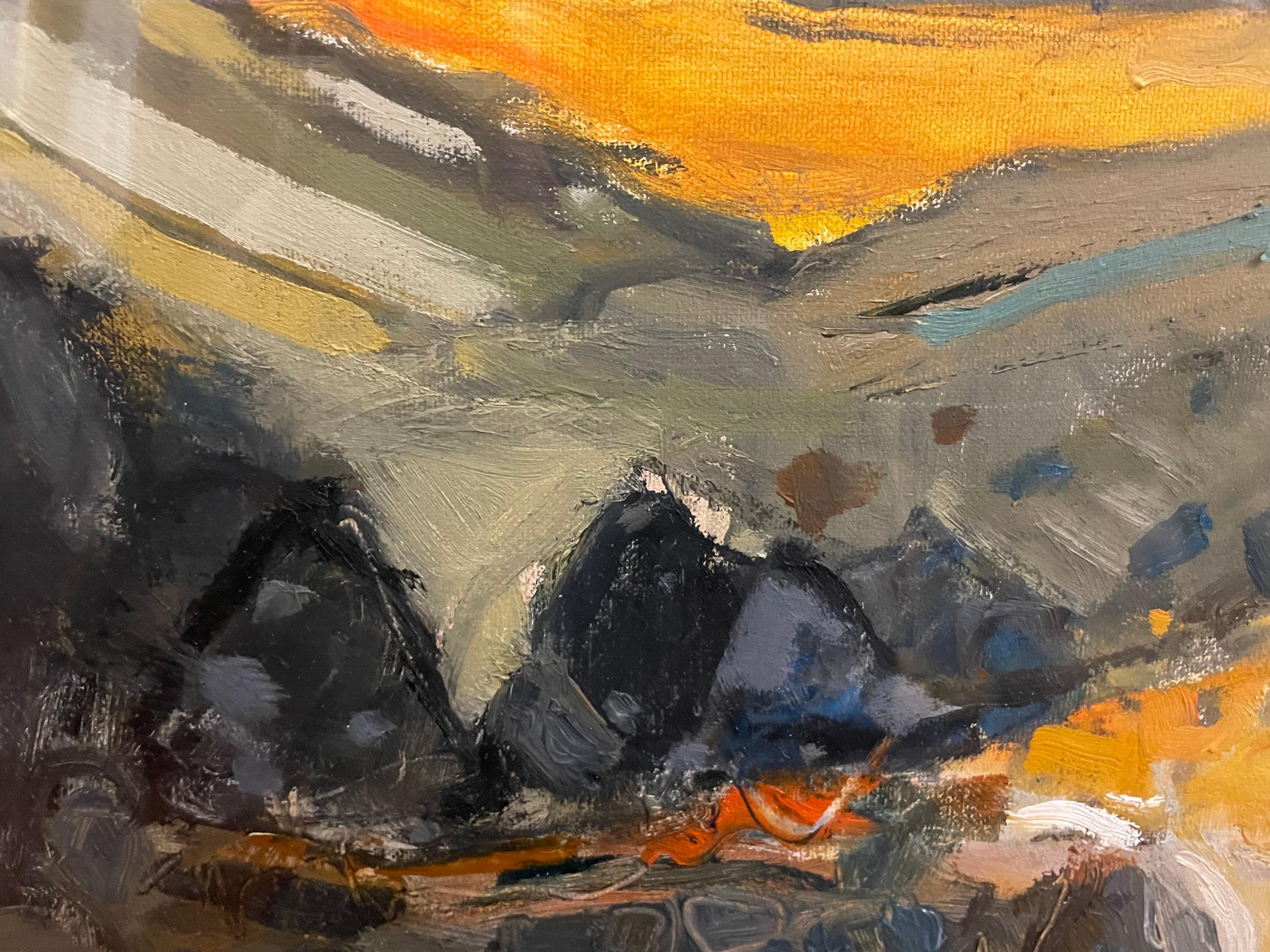 Girasoles de Provenza, Expresión abstracta siglo XX-principios del XXI Escocés - Painting de Sheila McNab MacMillan