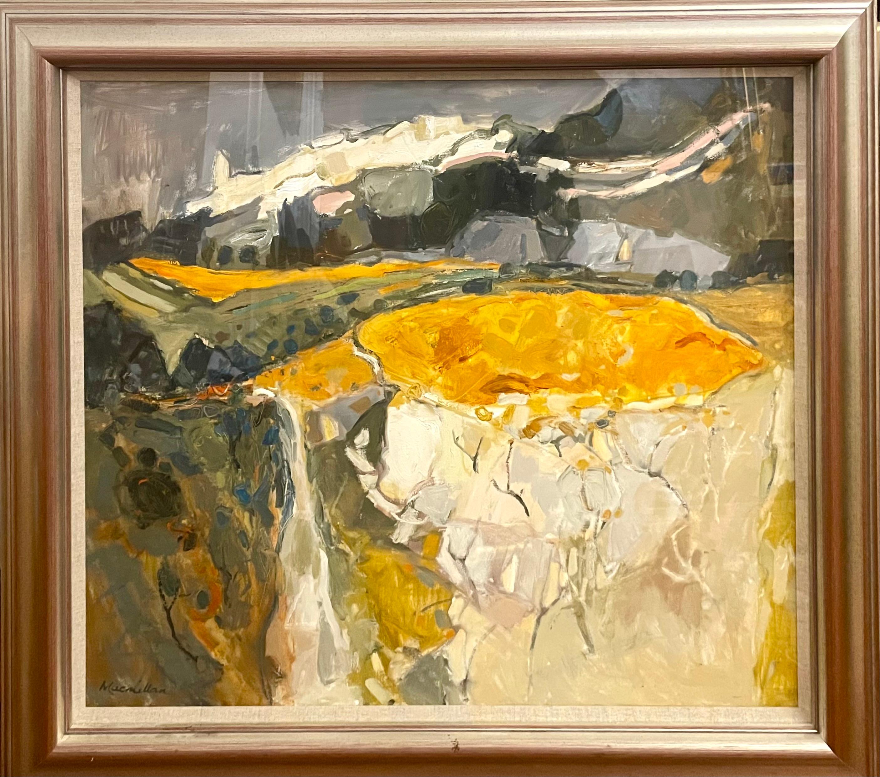Landscape Painting de Sheila McNab MacMillan - Girasoles de Provenza, Expresión abstracta siglo XX-principios del XXI Escocés