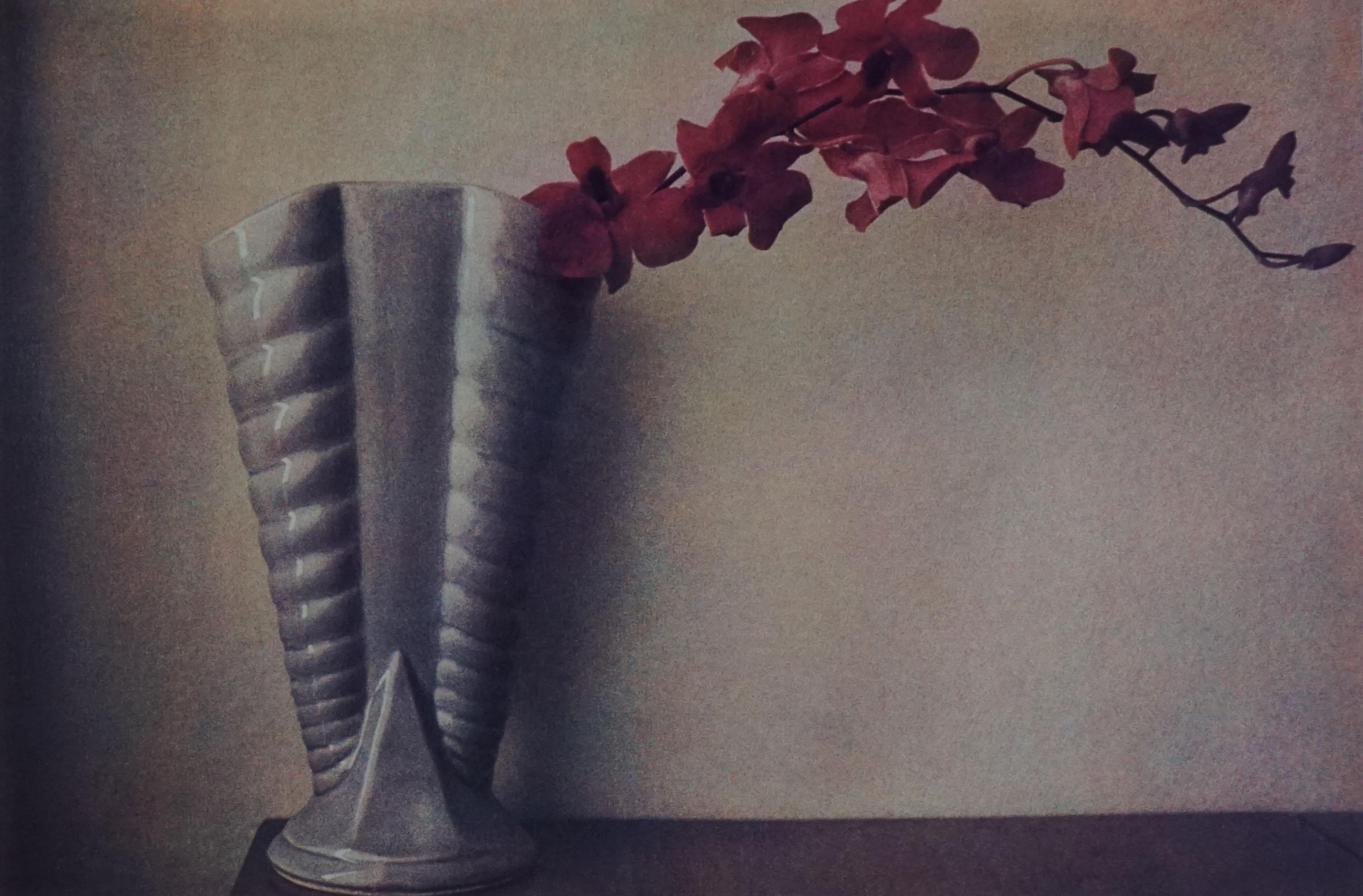 Sheila Metzner Color Photograph - Gray Vase, Vanda Orchid., 1980/printed 2017