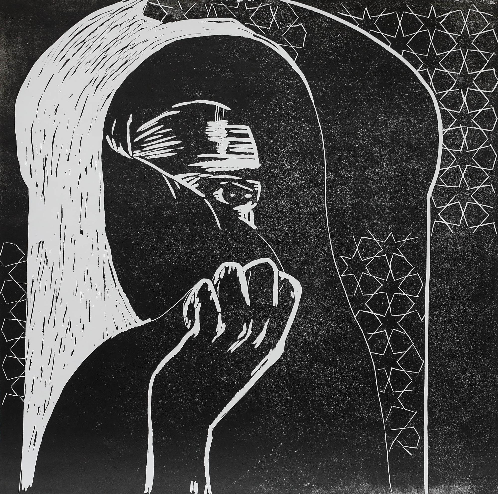 Sheila Oliner (1930-2020) - Linoldruck des 20. Jahrhunderts, Unter dem Bogen im Angebot 1