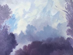 "Paisaje de Beaumont" . Sheila Querre. Óleo sobre lienzo Púrpura Azul Estilo romántico