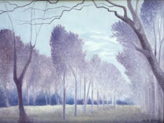 "Foggy morning, walking afternoon". Sheila Querre. Lavender romantic lansdcape