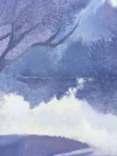 "El río Dordoña a su paso por Civrac", Sheila Querre óleo/panel estilo romántico