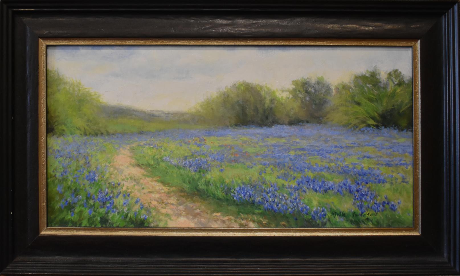 "WILD FLOWERS AT THE LOOP" BLUEBONNETS BY TEXAS ARTIST SHEILA SWANSON