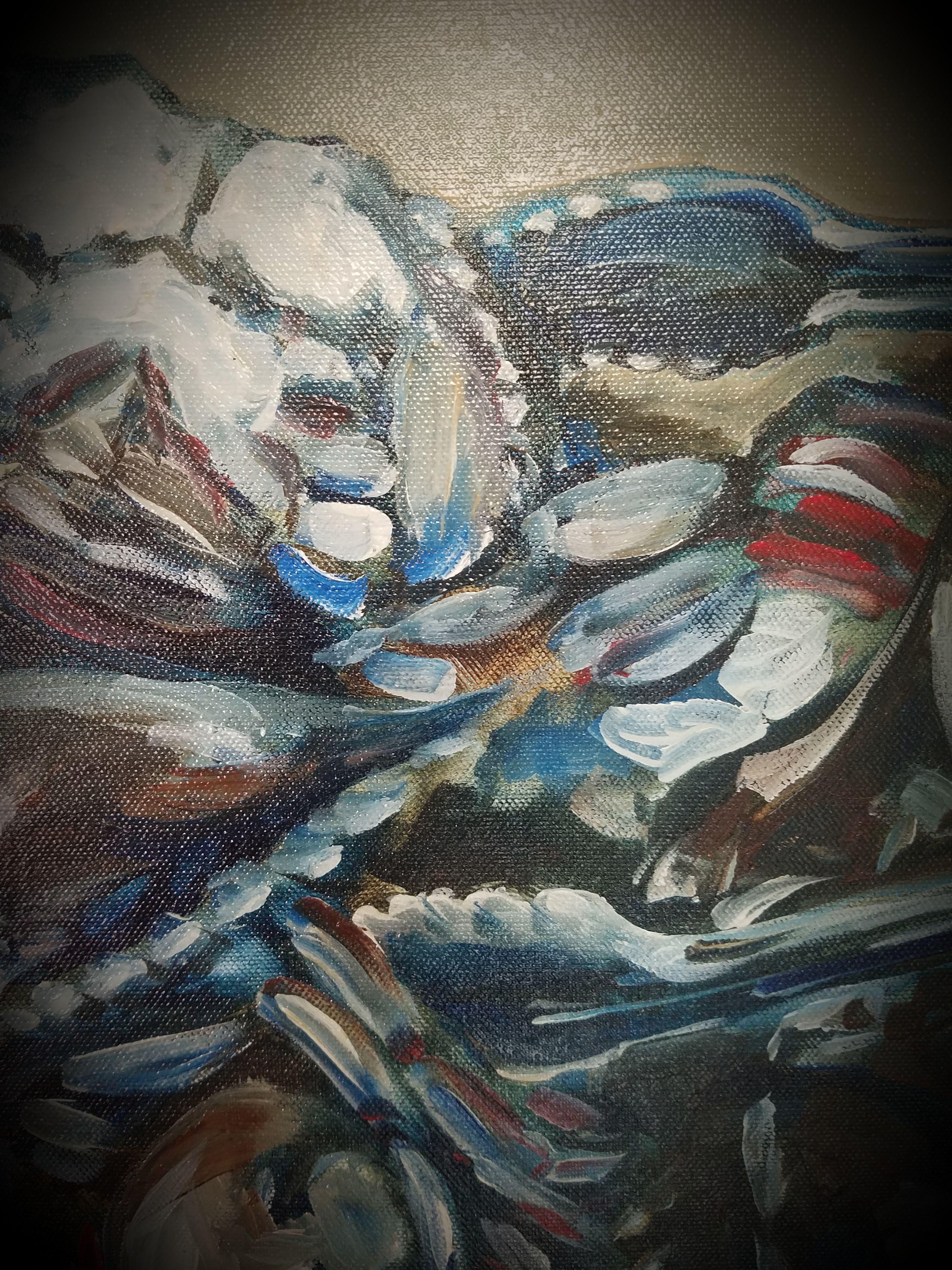 Blue Blue Crabs, Painting, Oil on Canvas For Sale 1
