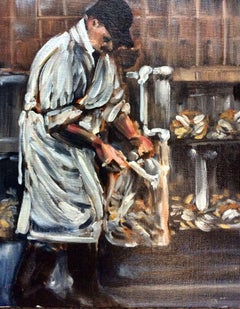 Fish Monger, Painting, Oil on Other