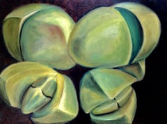 Succulent Stones, Painting, Oil on Canvas