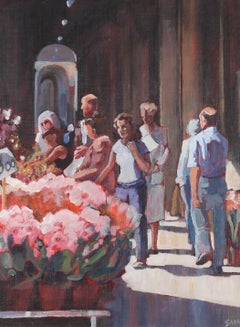 Sheila Vaughan  - 2006 Oil, Flower Market, Florence