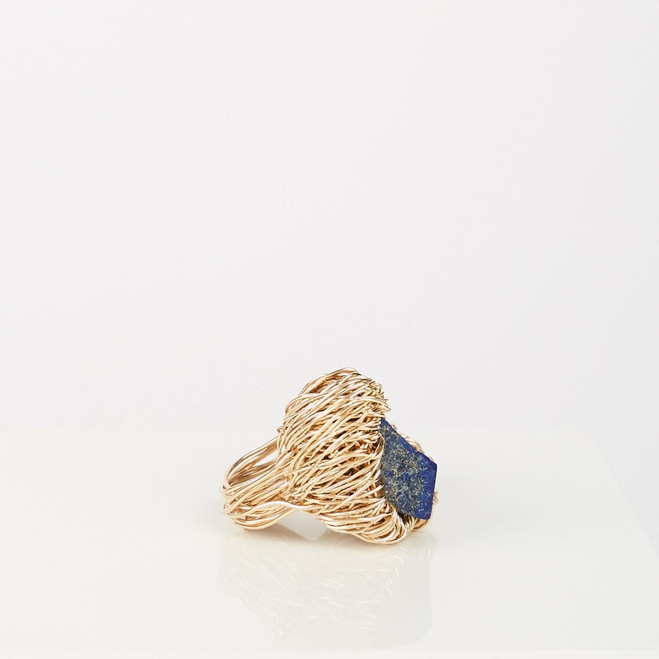 Sheila Westera's Lapis Lazuli and 14k Gold Liberty Ring In New Condition For Sale In London, GB