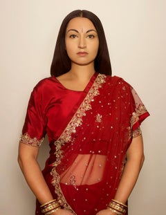 Indian Woman, contemporary, photography, selfportraiture, red, gold