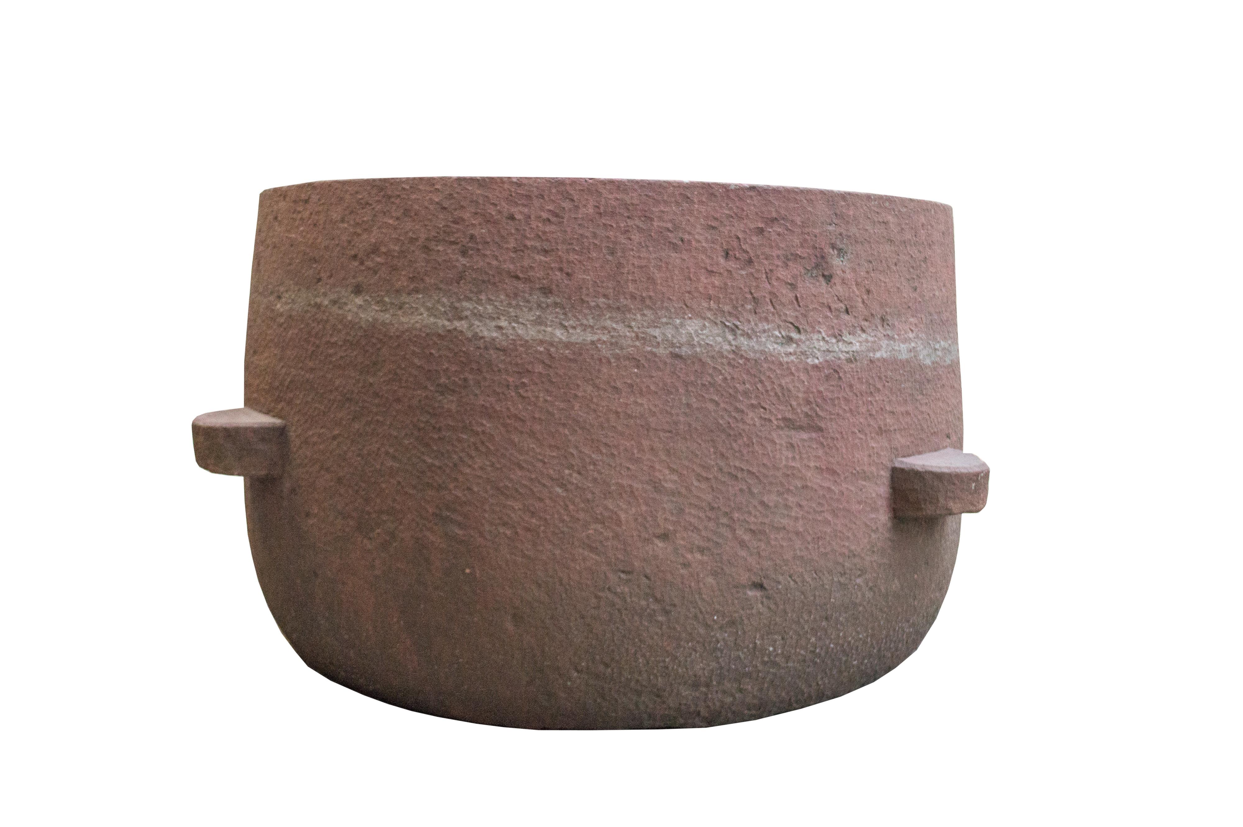 Indian Shekhawati Desert Zone, India, Monolithic Stone Pots with Handles For Sale