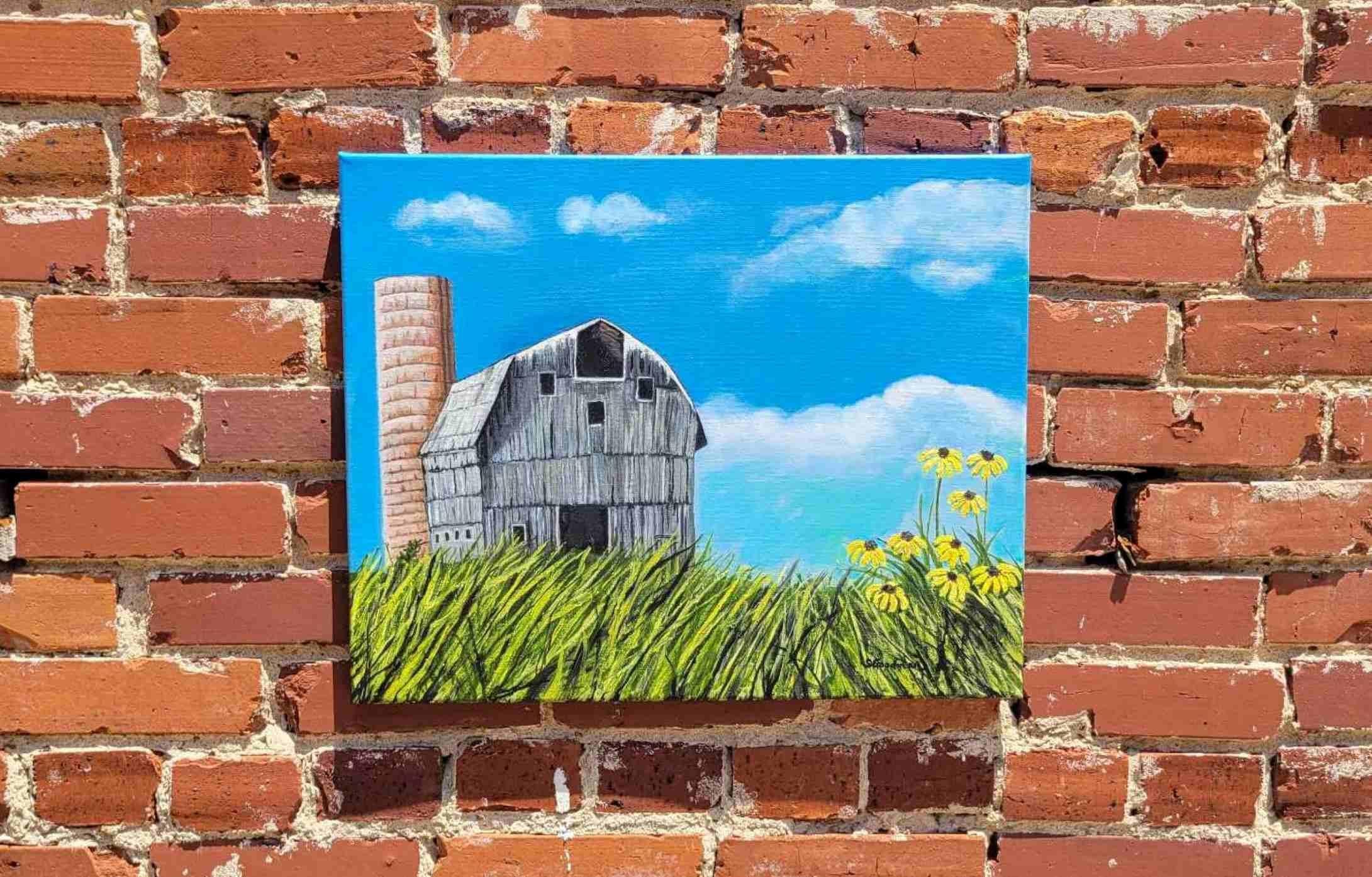 Barn and Silo II, Oil Painting For Sale 1