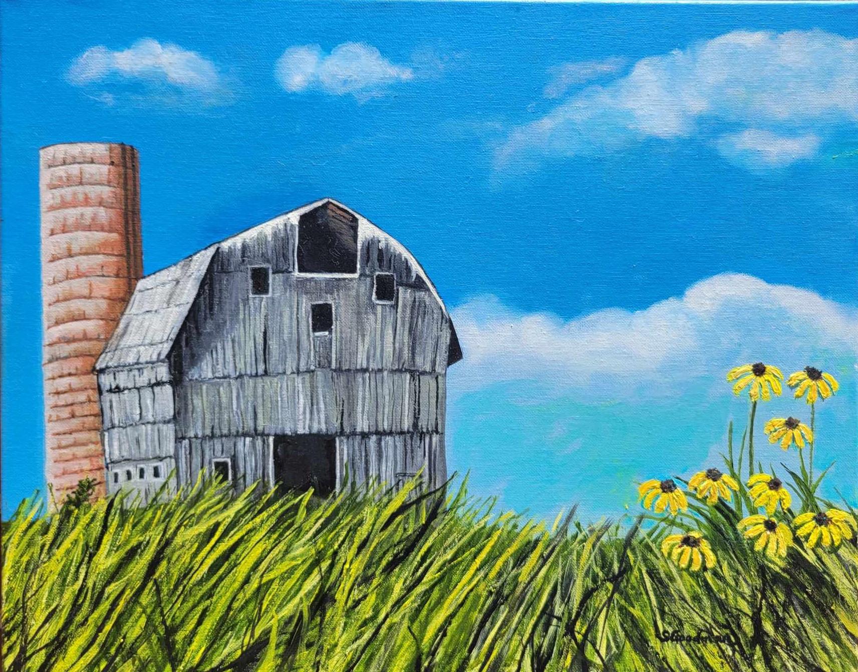 Shela Goodman Interior Painting - Barn and Silo II, Oil Painting