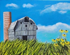 Used Barn and Silo II, Oil Painting