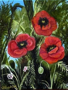 Coquelicots, peinture à l'huile