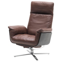 Shelby Adjustable Swivel Leather Armchair by FSM