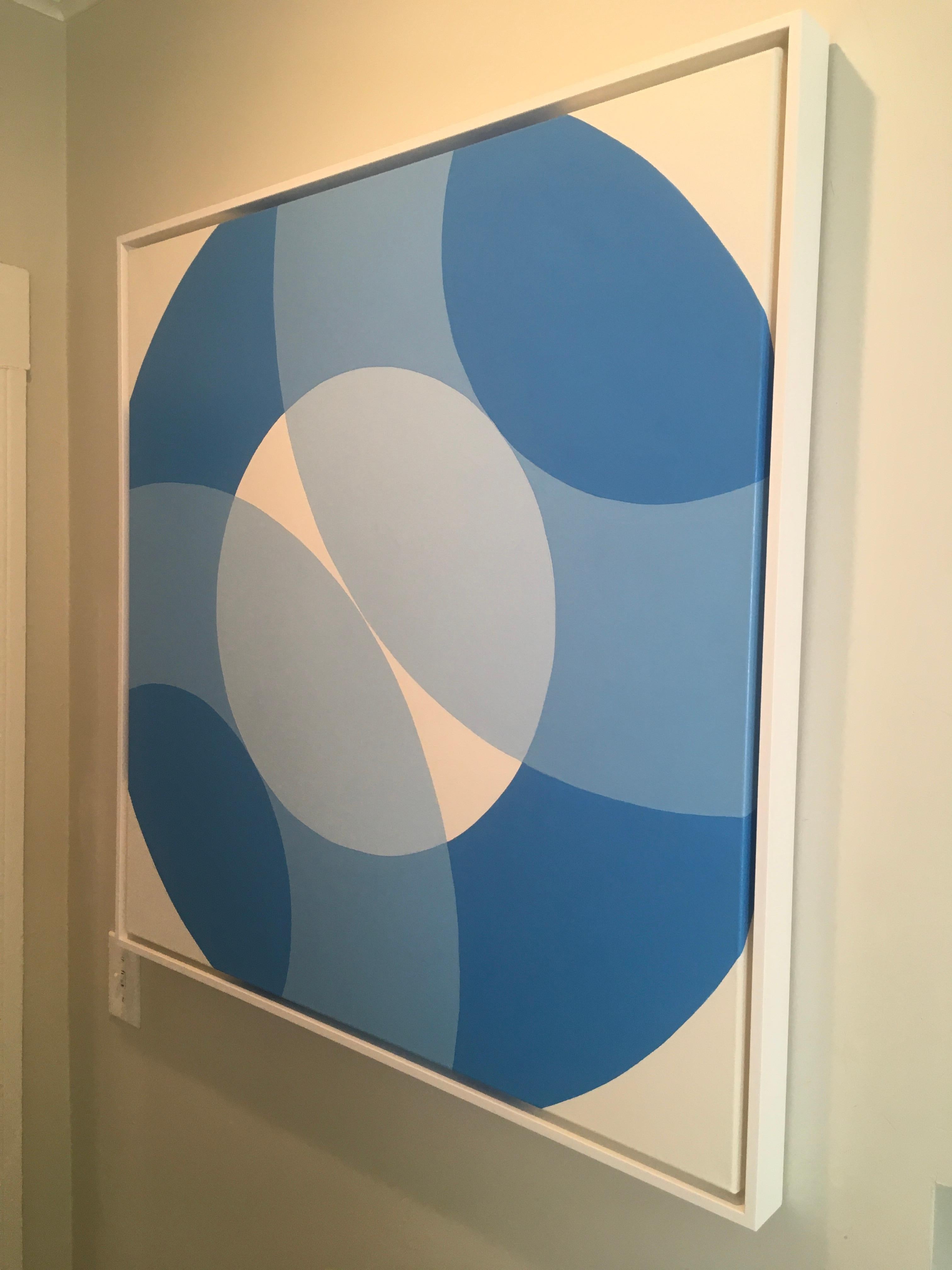 In the Ring by Shelby K. Smith is Acrylic on Canvas, 36x36, framed with a white frame.

Shelby K. Smith is a modern geometric artist whose work explores the harmony between color, shape, and space. Her art is a celebration of structure and