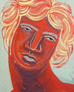 'Hestia' - clouds - fauvism - colorful  - Greek mythology - portrait - red
