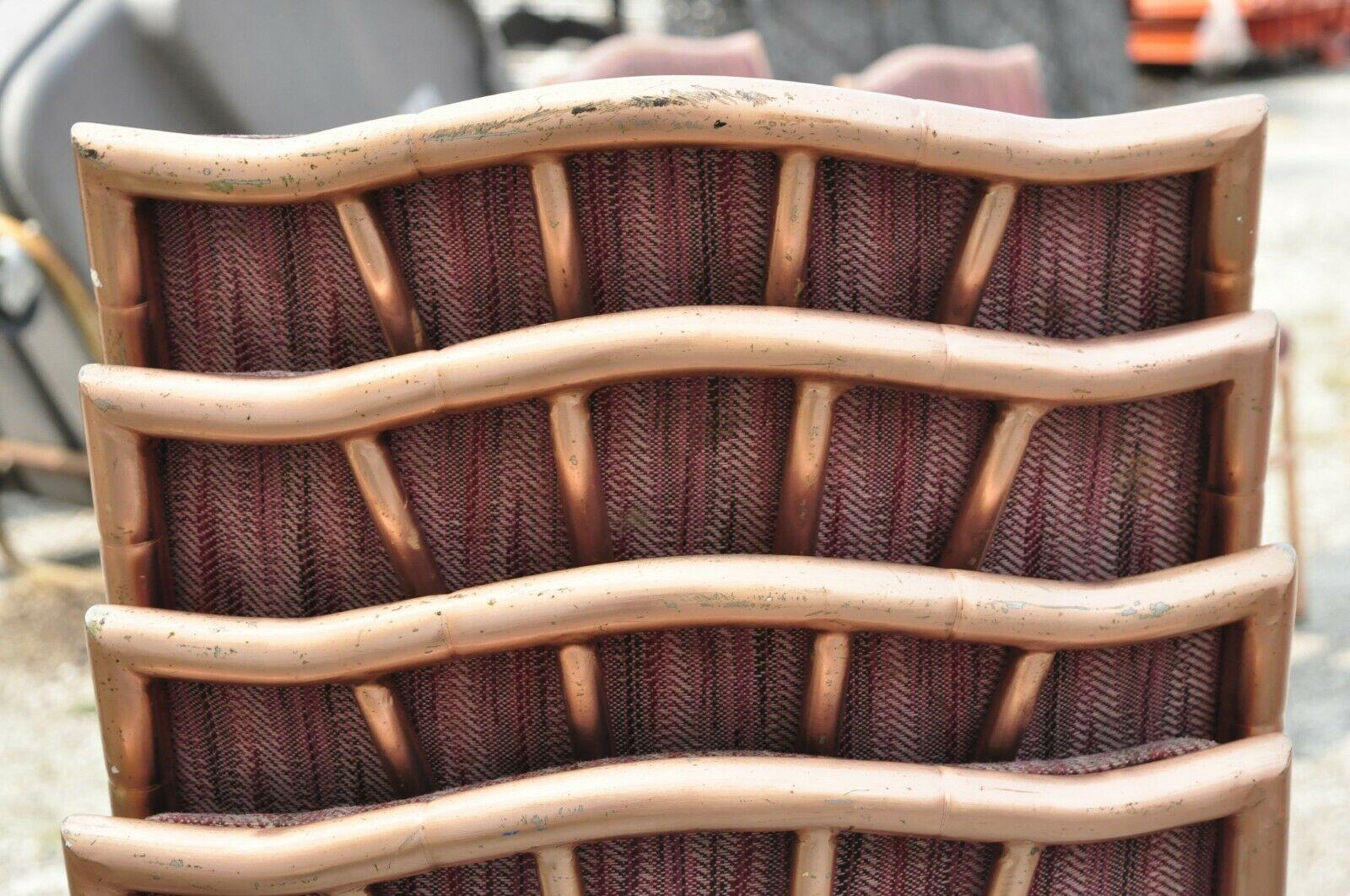 Shelby Williams Sedie da banchetto imbottite in finto bambù rosa e oro, Set di 6 2