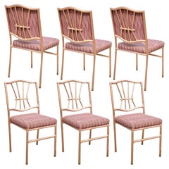 Shelby Williams Faux Bamboo Pink Rose Gold Upholstered Banquet Chairs - Set of 6
