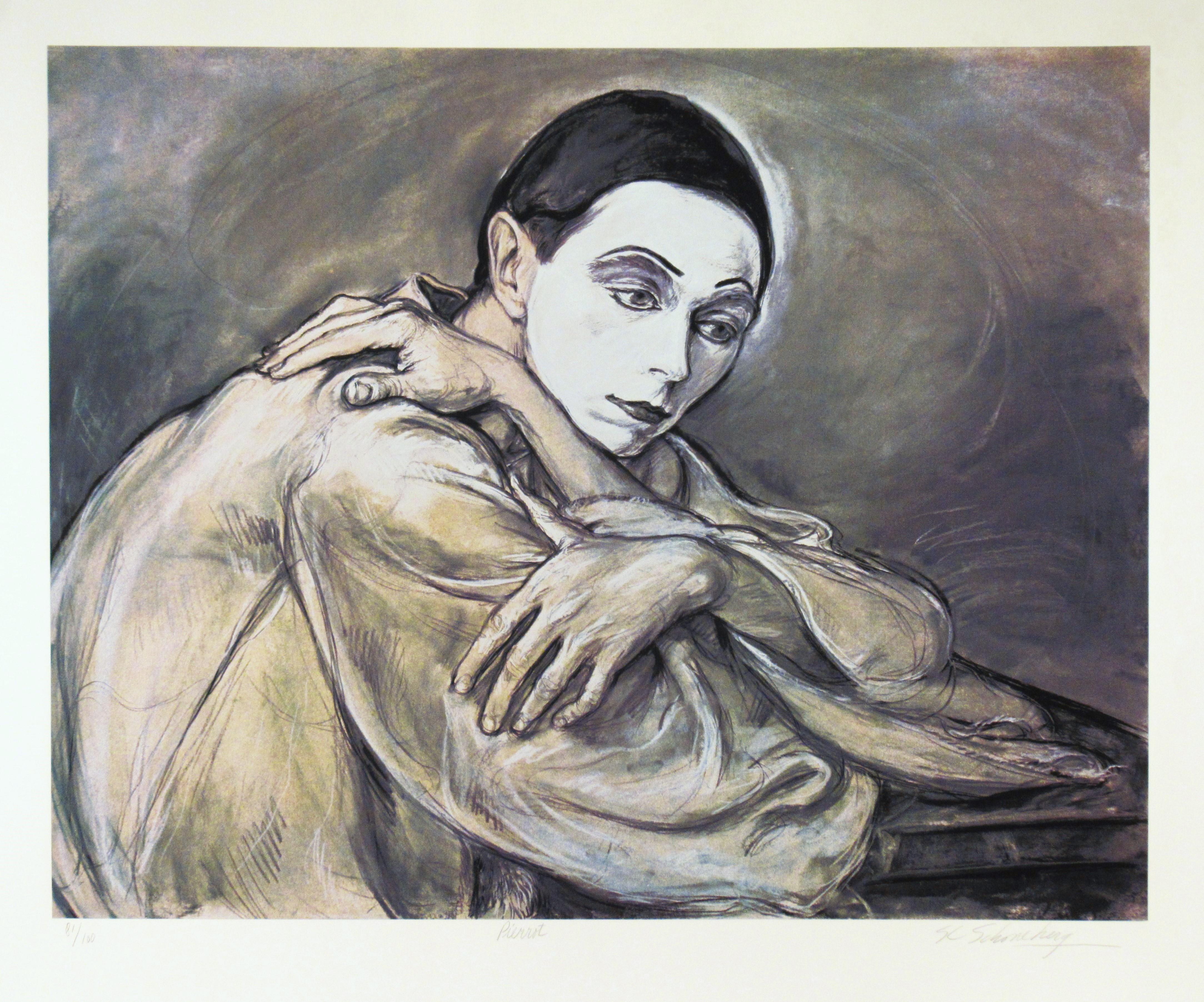 Sheldon C. Schoneberg Figurative Print - Pierrot