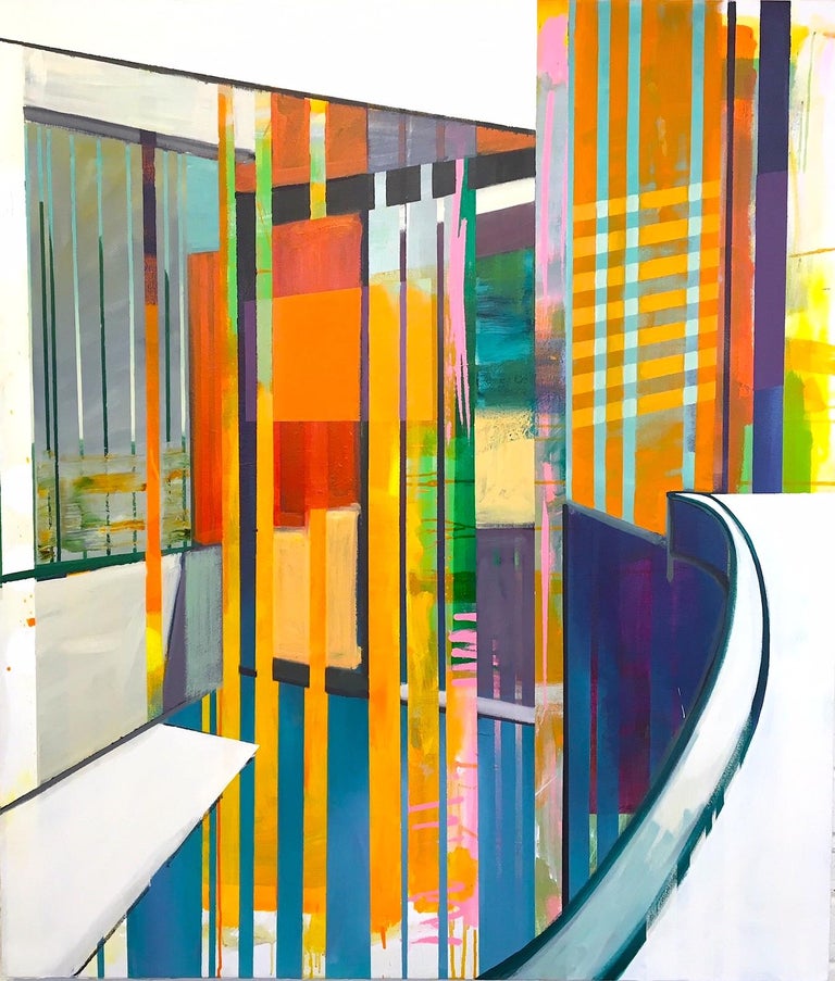 Sheldon Greenberg The Curve Abstract Architectural Orange