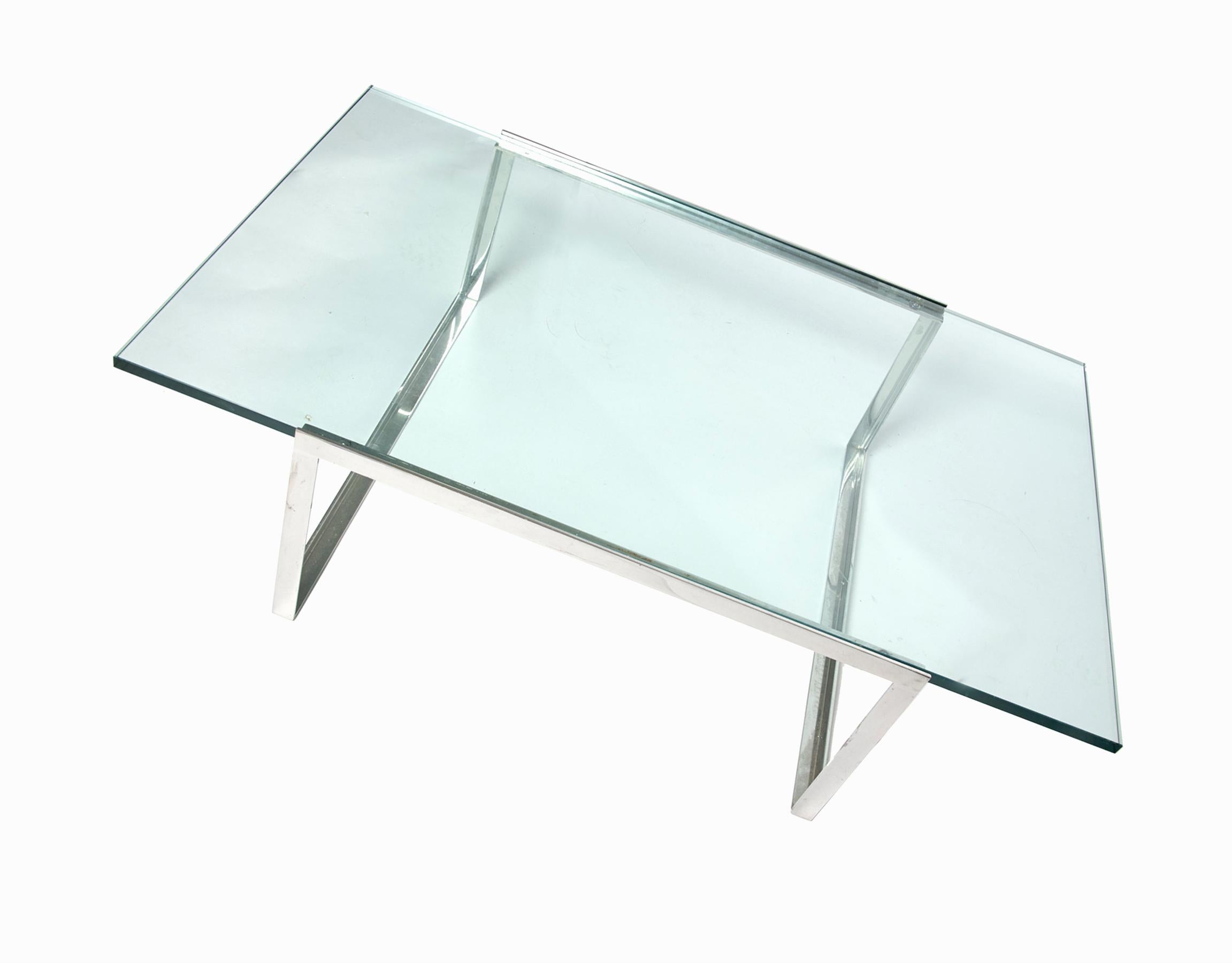 Contemporary Sheldon Mindel SM Glass Metal Coffee Table for Knoll