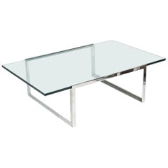 Sheldon Mindel SM Glass Metal Coffee Table for Knoll