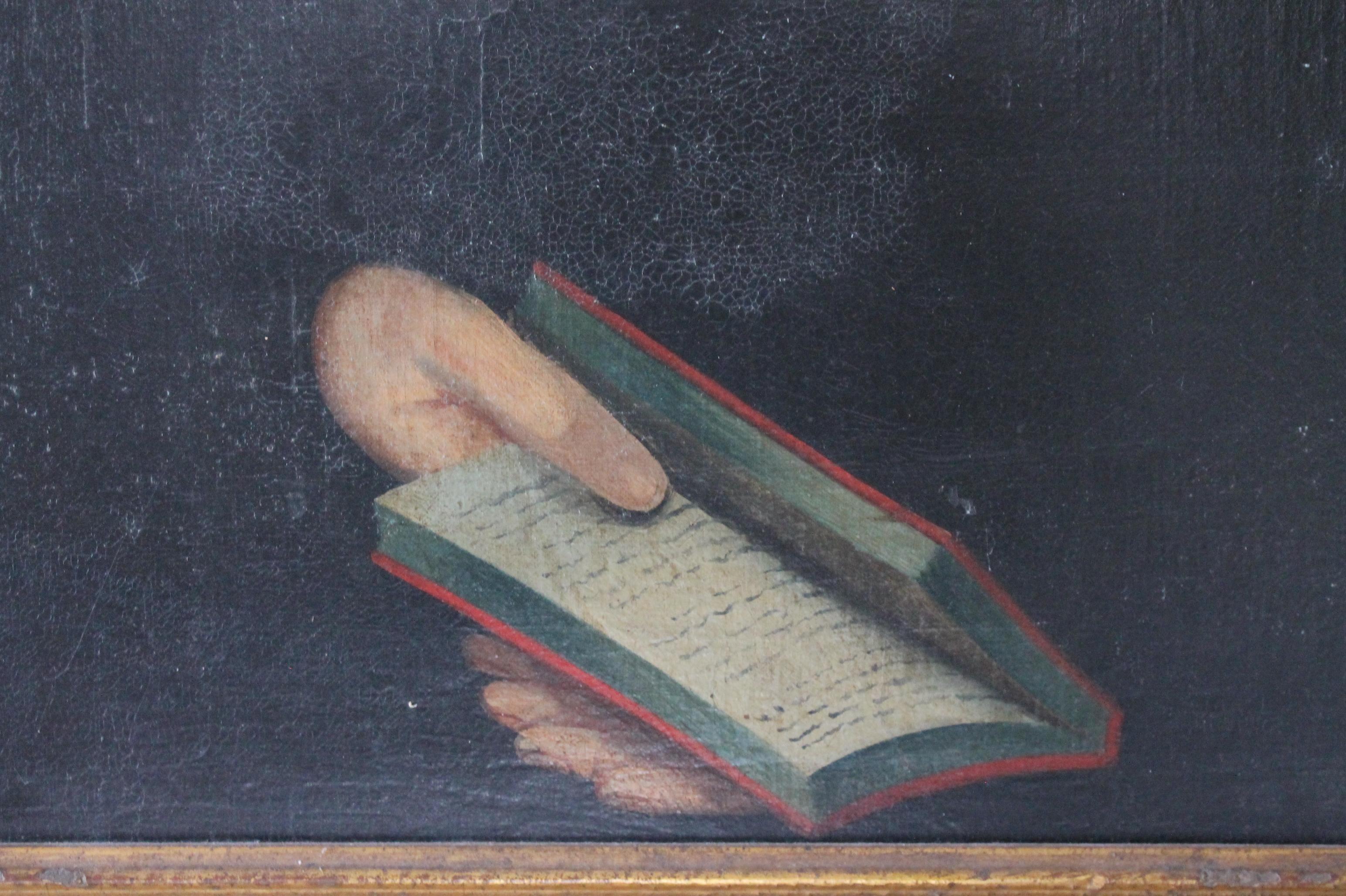 Sheldon Peck (zugeschrieben) „Porträt einer Frau mit einem Buch“ (Mittleres 19. Jahrhundert) im Angebot