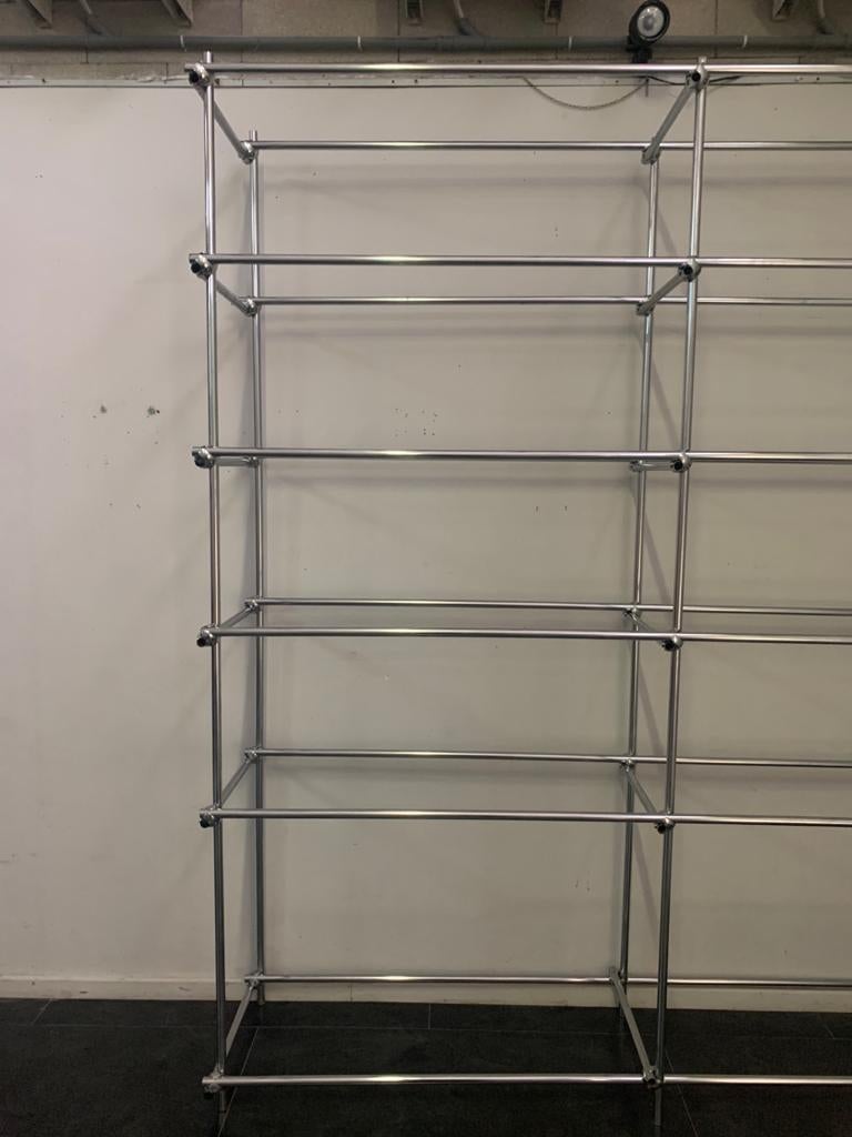 Shelf in Tubular Chrome with Metal Clamps from S.B.E., 1960s In Good Condition For Sale In Montelabbate, PU