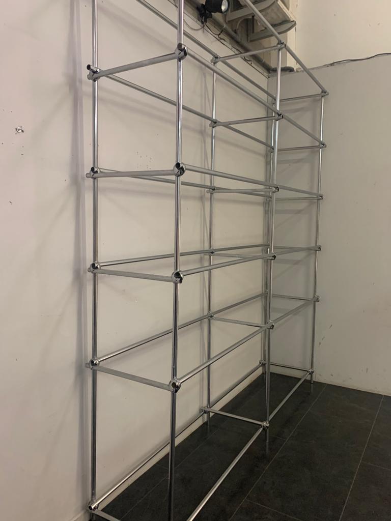 Shelf in Tubular Chrome with Metal Clamps from S.B.E., 1960s For Sale 1