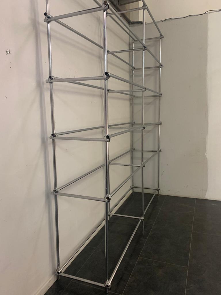 Shelf in Tubular Chrome with Metal Clamps from S.B.E., 1960s For Sale 2