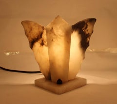 Shelf Lamp, Art Deco, Made of Natural Stone in Butterfly Shape, circa 1920-1930