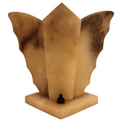 Shelf Lamp, Art Deco, Made of Natural Stone in Butterfly Shape, circa 1920-1930