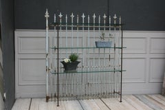 Shelf Made of Old Fence Part with Glass Shelves