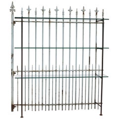 Shelf Made of Old Fence Part with Glass Shelves